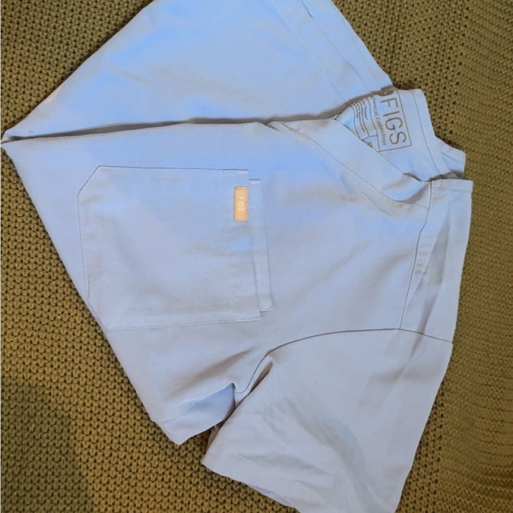 Figs Sky Blue Scrub Top